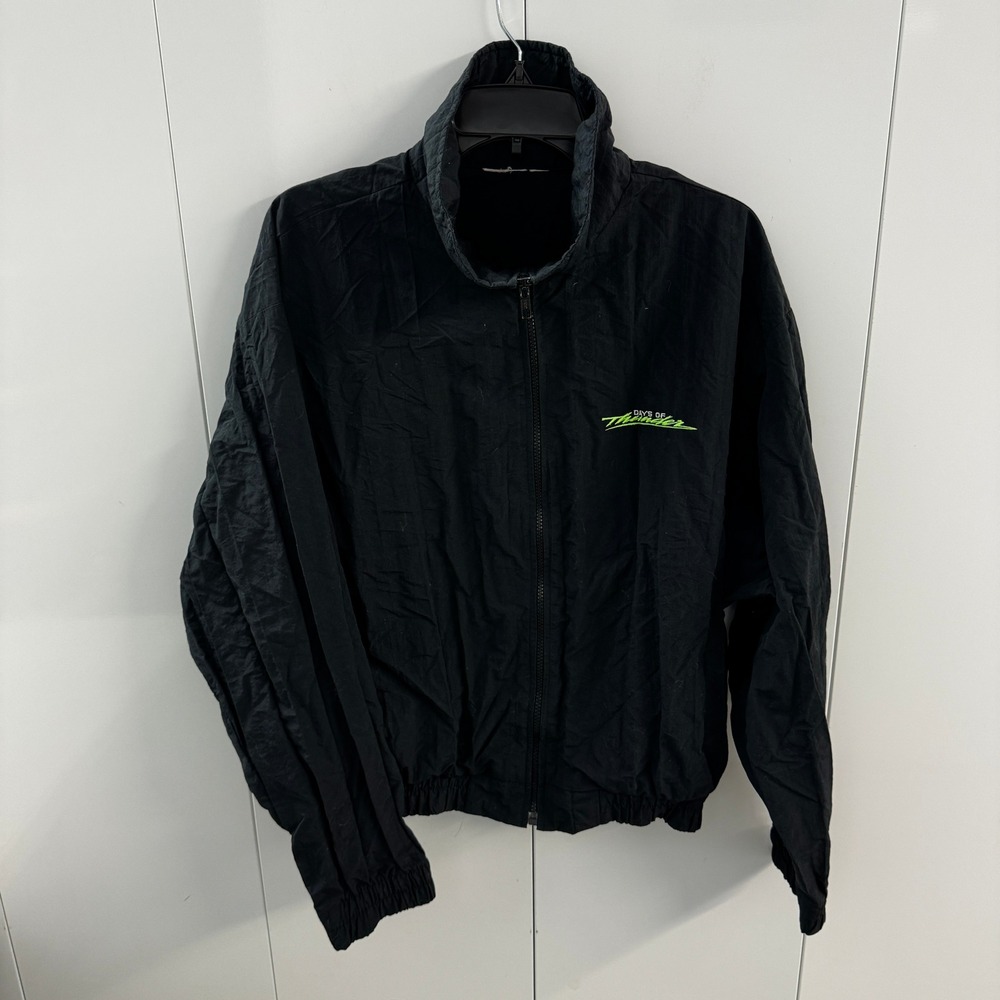 Vintage Days of Thunder Movie Promo Windbreaker Jacket Black Neon Embroidery
